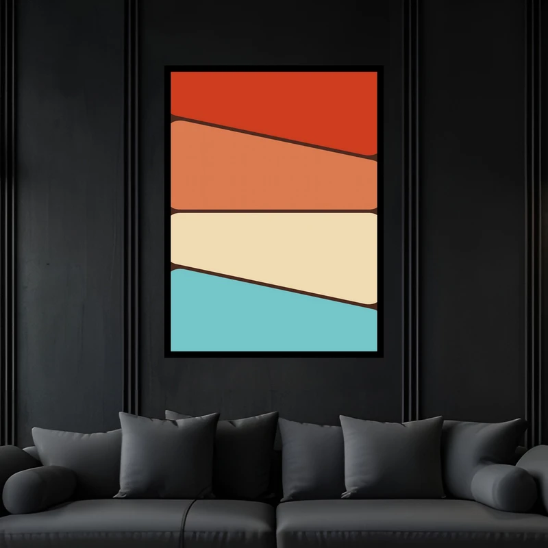 تابلو بکلیت طرح هنری دکوری و مینیمال رنگ ها مدل B-bu5992 فریم مشکی