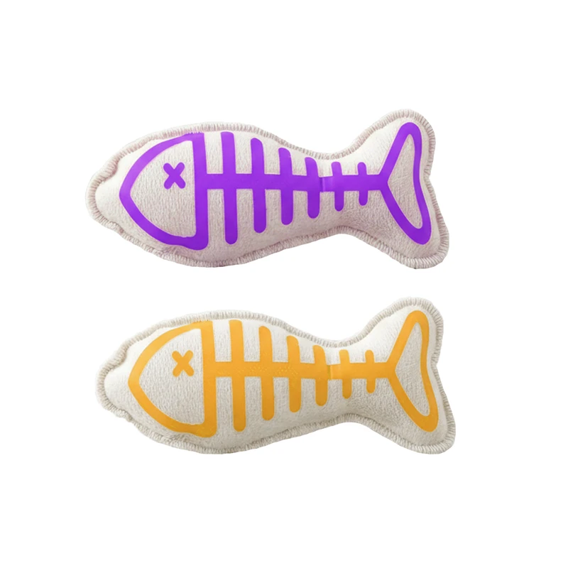 اسباب بازی گربه نیکوپت مدل ماهی اسکلتی کتنیپ دار بسته دو عددی 