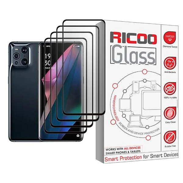 محافظ صفحه نمایش ریکو مدل Glass MIX004 مناسب برای گوشی موبایل اوپو Find X3 Pro بسته چهار عددی