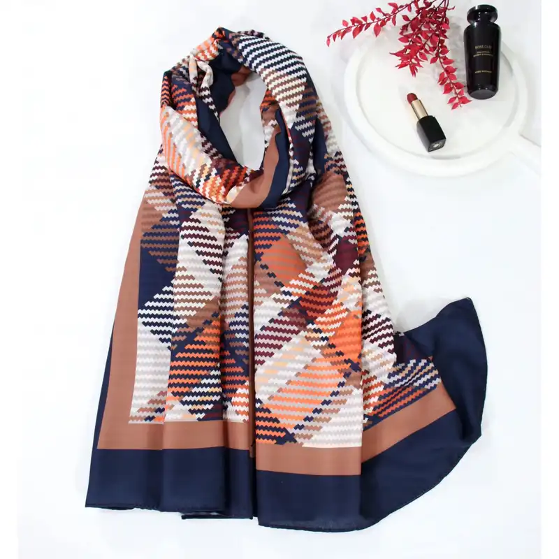 شال زنانه مدل موهر مزونی جدید طرح چهارخونه کد A-2832