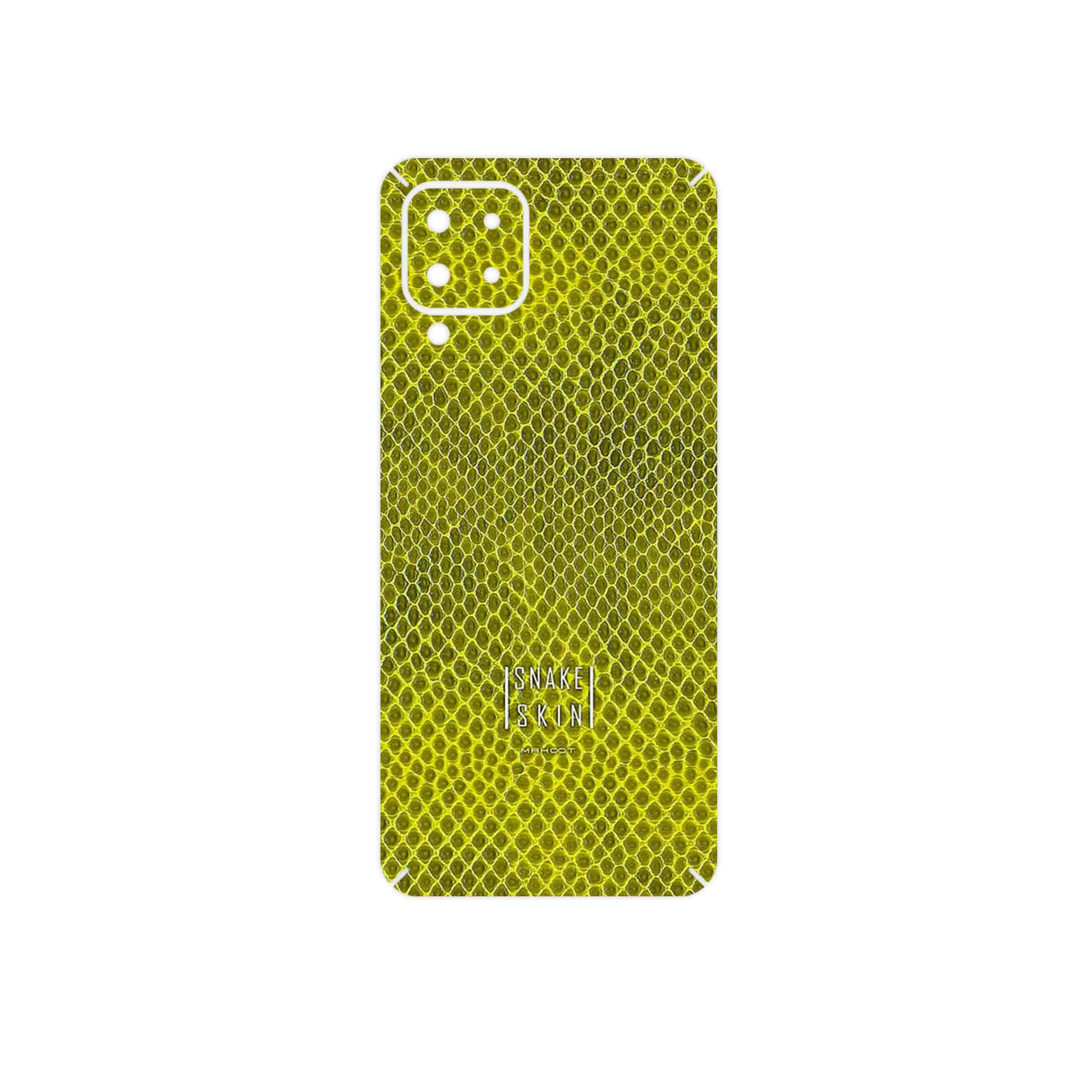 برچسب پوششی ماهوت مدل Yellow Snake Skin مناسب برای گوشی موبایل سامسونگ Galaxy A22 4G