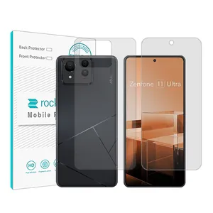 Rockspace clear screen protector HyGEL model suitable for Asus Zenfone mobile phone along with back protector