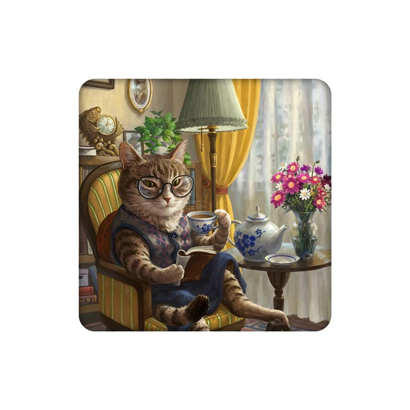 زیرلیوانی طرح عصرانه گربه ای کد 0071477