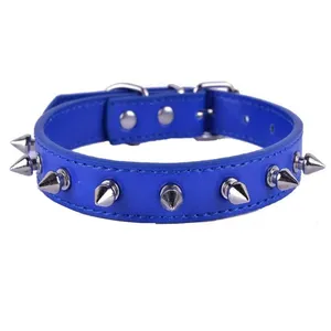   قلاده گردنی سگ و گربه مدل چرمی Studded-BLU