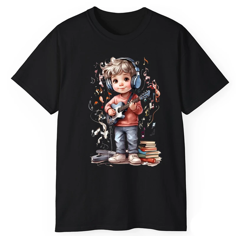 تی‌شرت آستین کوتاه مردانه پاد آفرین مدل کوچولوی گیتاریست