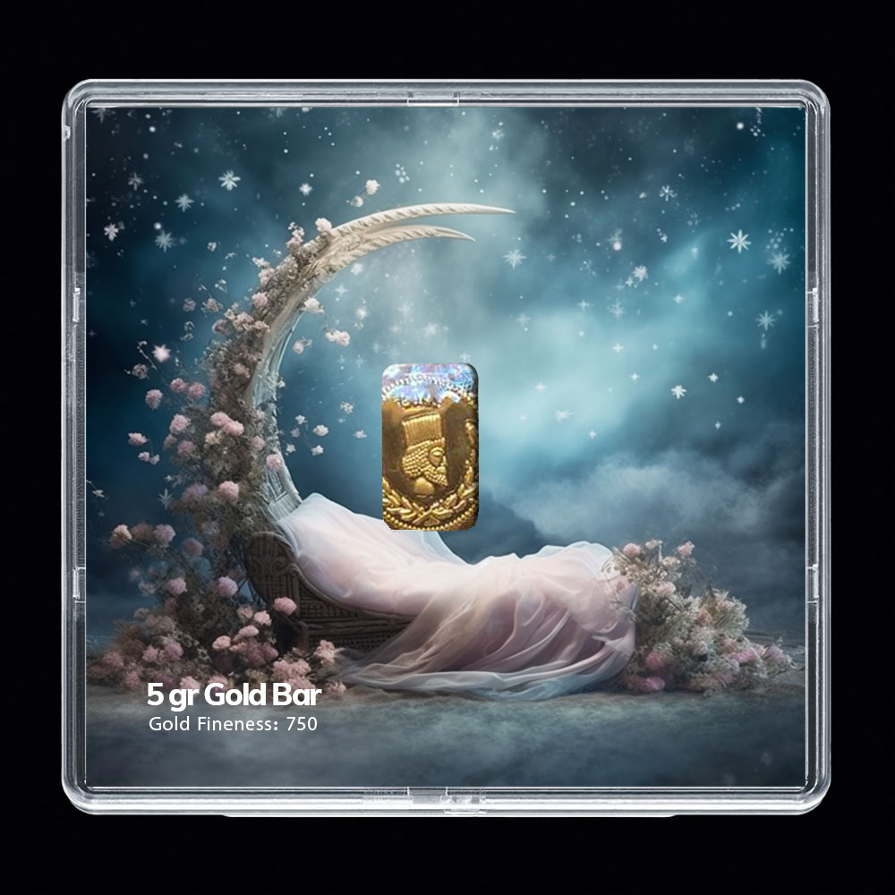 شمش طلا 18 عیار مدوپد مدل سبد و گل کد SG-10250