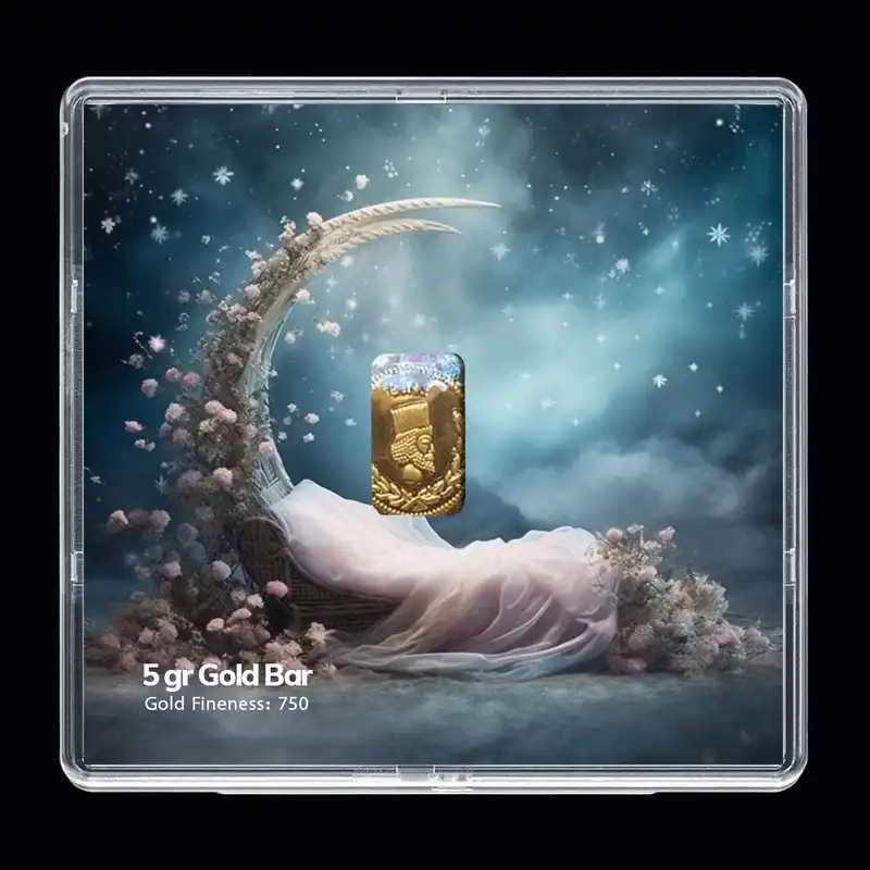 شمش طلا 18 عیار مدوپد مدل سبد و گل کد SG-10250