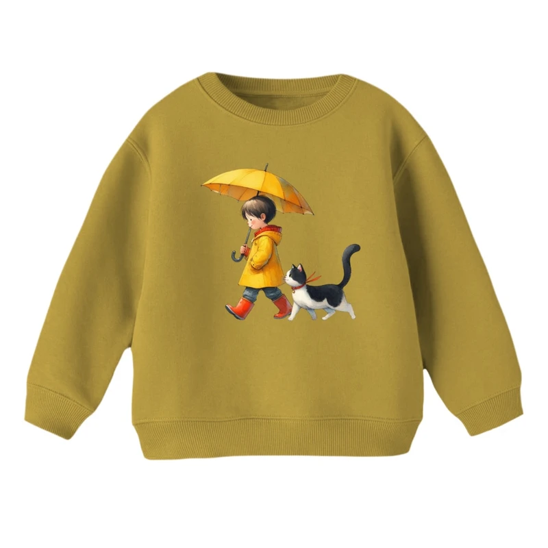 سویشرت بچگانه مدل دخترک و گربه کد 002