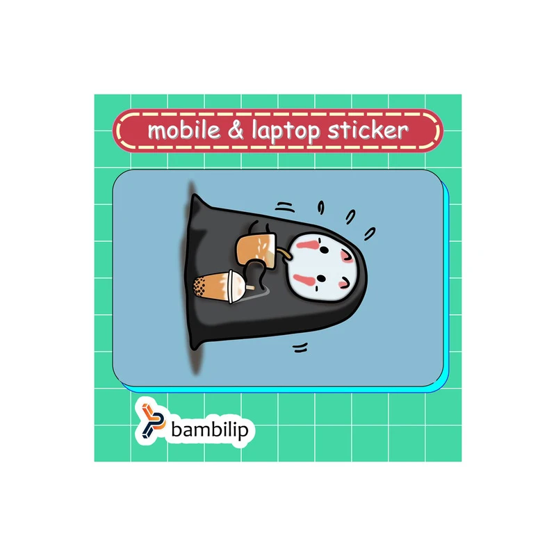 استیکر بامبیلیپ مدل کارت عابر طرح شخصیت بی چهره و استارباکس کد 1250079