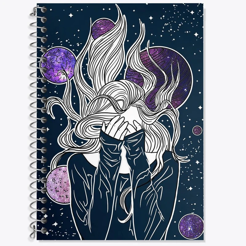 دفتر زبان 50 برگ خندالو مدل سه خط طرح فضایی کد 25173