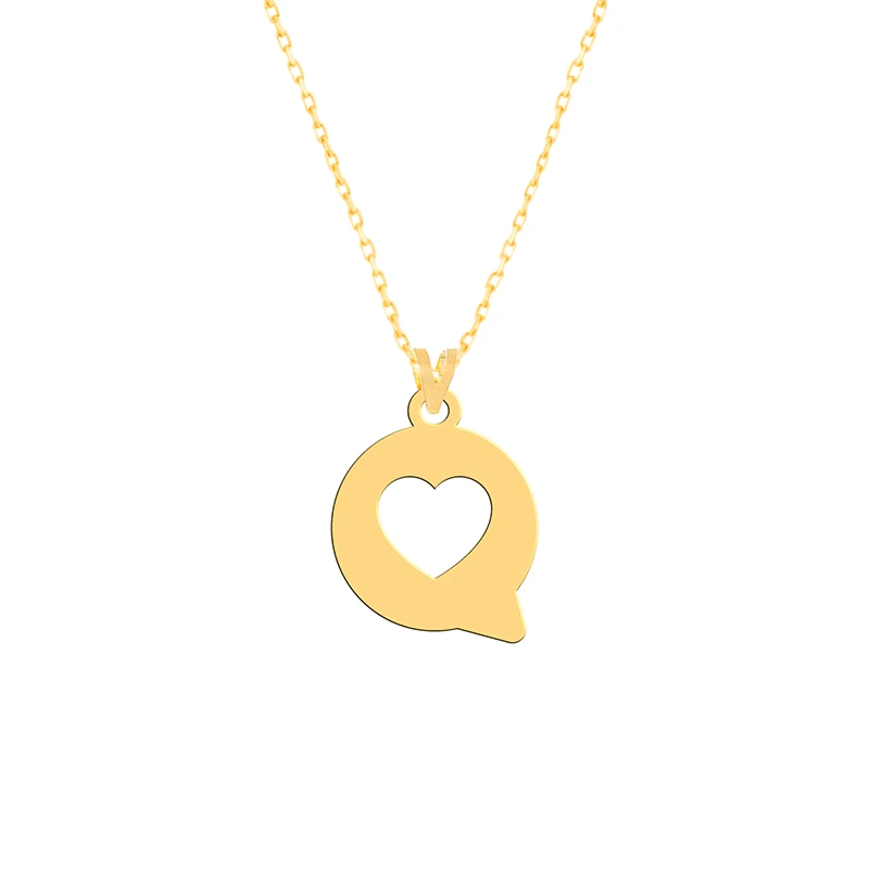 گردنبند طلا 18 عیار زنانه فرشته طرح قلب کد WNLZ-000344