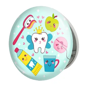 آینه جیبی خندالو طرح دندان و دندانپزشکی کودکانه مدل تاشو کد 27748 