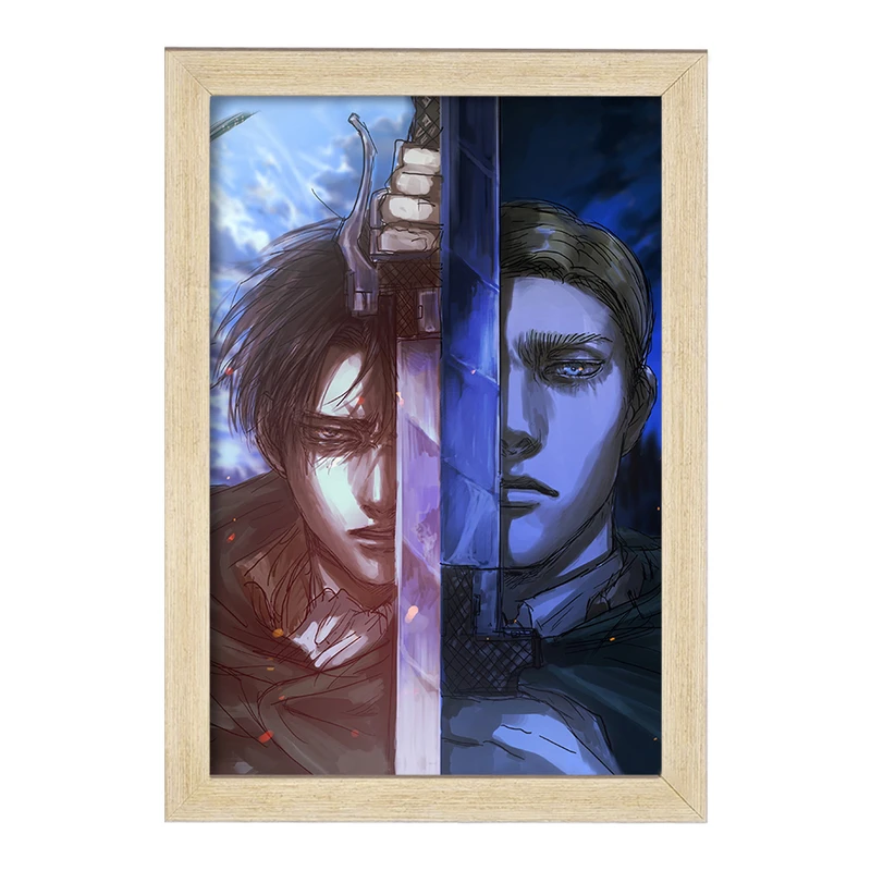 تابلو خندالو مدل اروین و لیوای انیمه اتک آن تایتان Attack on Titan  کد 11050