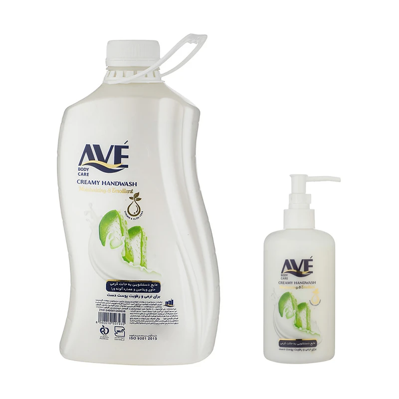 مایع دستشویی کرمی اوه مدل شیر و آلوئه ورا وزن 2000 گرم به همراه مایع دستشویی اوه مدل 01 وزن 500 گرم