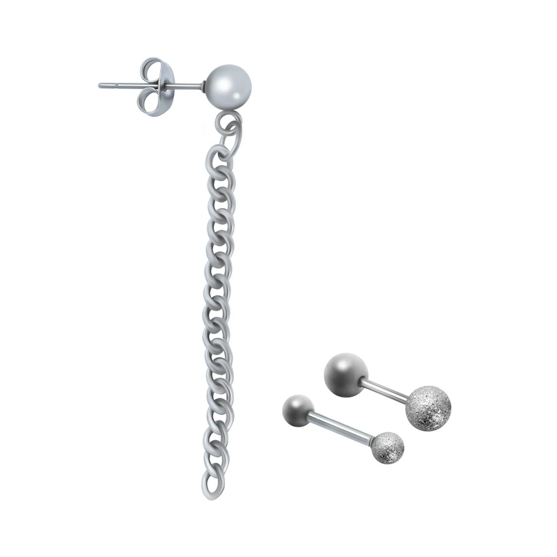 پیرسینگ گوش زنانه پایتخت مدل PS458_GO1 بسته سه عددی