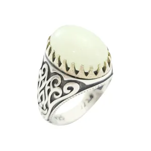 انگشتر نقره مردانه مدل گوهر شب تاب کد 35111