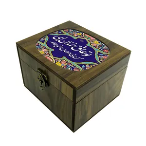 جعبه هدیه چوبی طرح کاشی شعر مولوی کد 2132215