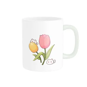 ماگ پاد آفرین مدل طرح گل عروسکی کیوت فانتزی پینترستی کد 407