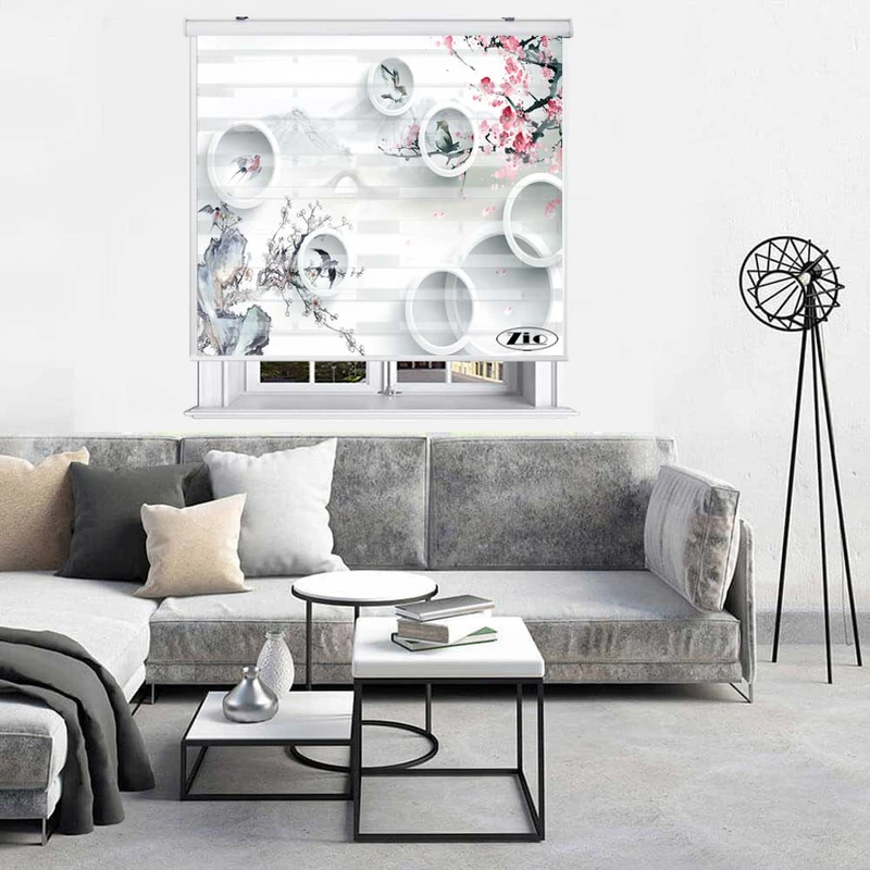 پرده زبرا زیو کد 3D1431 سایز 150x150 سانتی متر