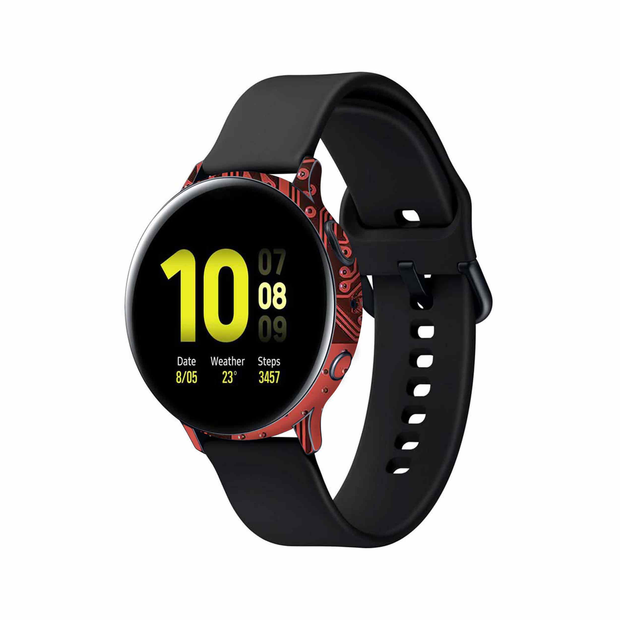 برچسب ماهوت طرح Red-Printed-Circuit-Board مناسب برای ساعت هوشمند سامسونگ Galaxy Watch Active 2 44mm