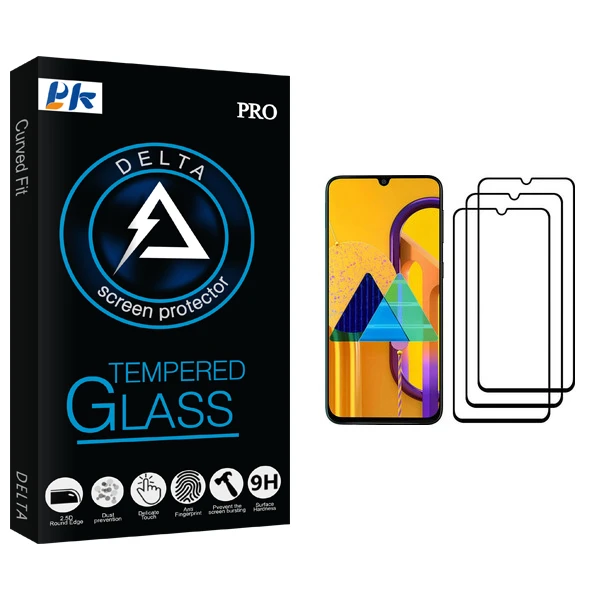 محافظ صفحه نمایش پی کی مدل Delta Glass مناسب برای گوشی موبایل سامسونگ Galaxy M30s بسته سه عددی