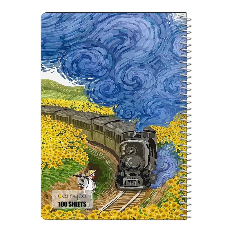 دفتر شطرنجی 100 برگ سیمی کارنیکا طرح فانتزی ون گوگ Van Gogh Fantasy کد 65422