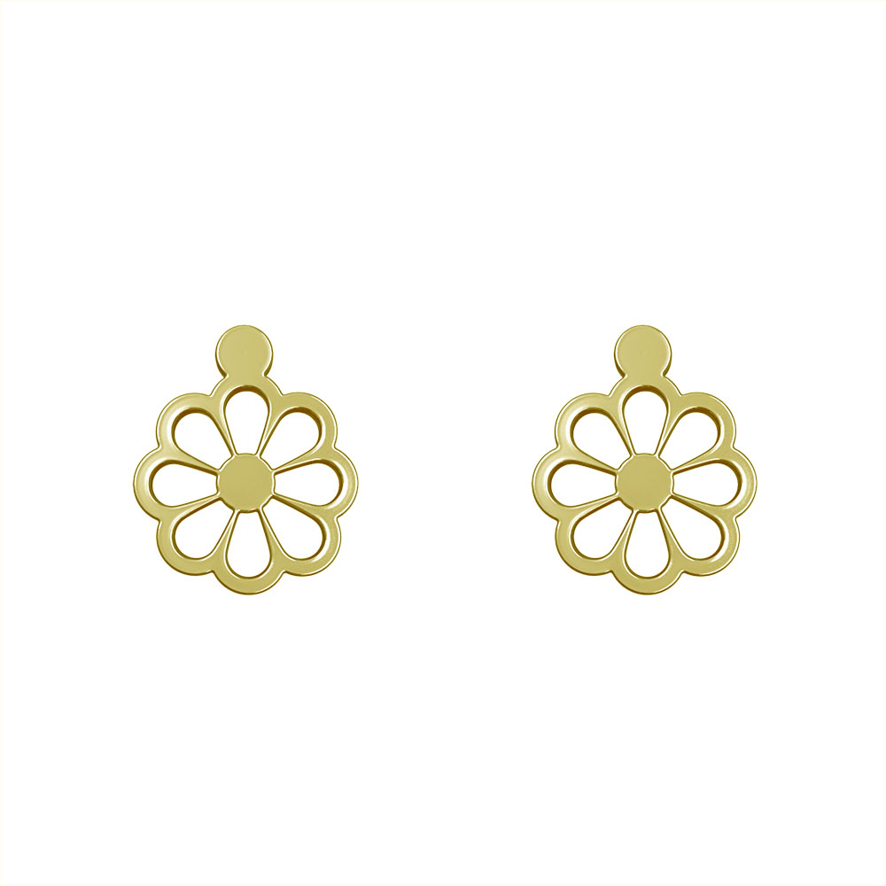 گوشواره طلا 18 عیار زنانه مدوپد مدل گل کد GA1-13063