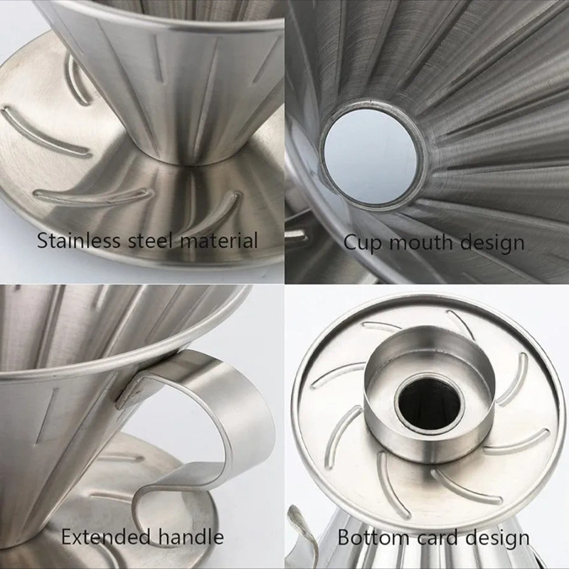 دریپر قهوه مدل V60 steel کد 4 دریپر قهوه مدل V60 steel کد 4