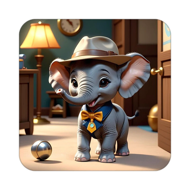 زیر لیوانی کاکتی طرح حیوانات کارتونی مدل mp28384