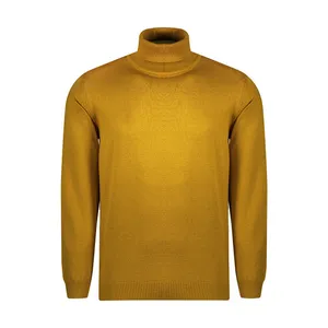 پلیور یقه اسکی مردانه مدل بافت ساده کد SKI-KHA