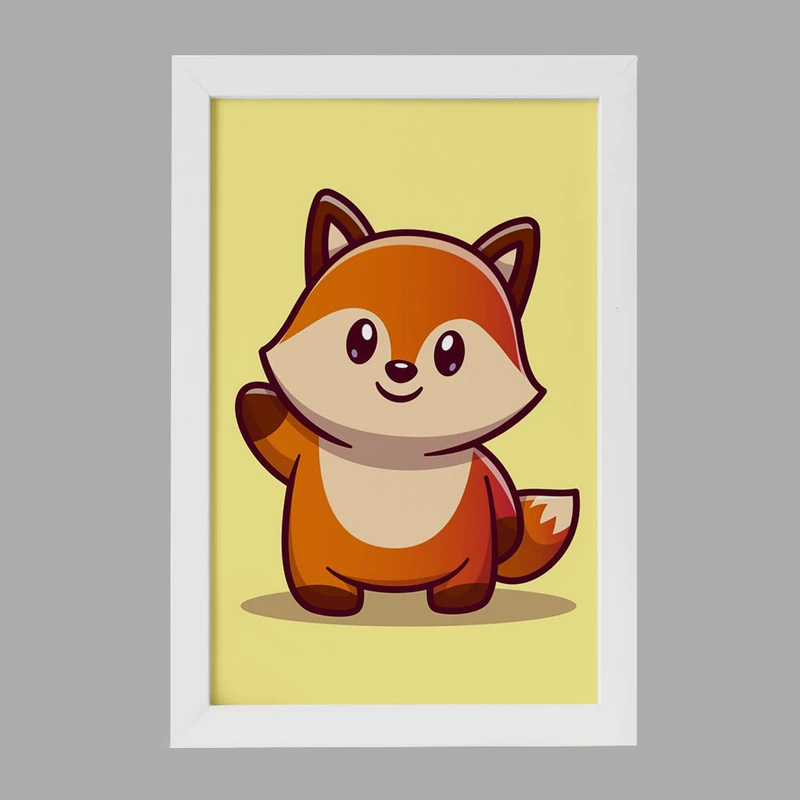 تابلو خندالو مدل حیوانات بامزه روباه کد 25412