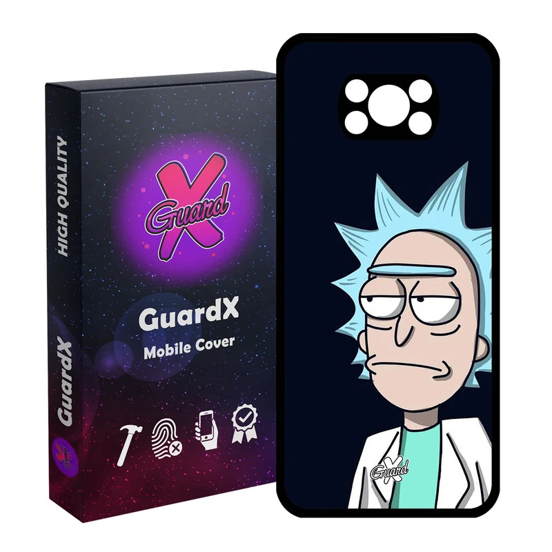 کاور گارد ایکس طرح Rick and Morty مدل Glass10030 مناسب برای گوشی موبایل شیائومی Poco X3 / Poco X3 NFC