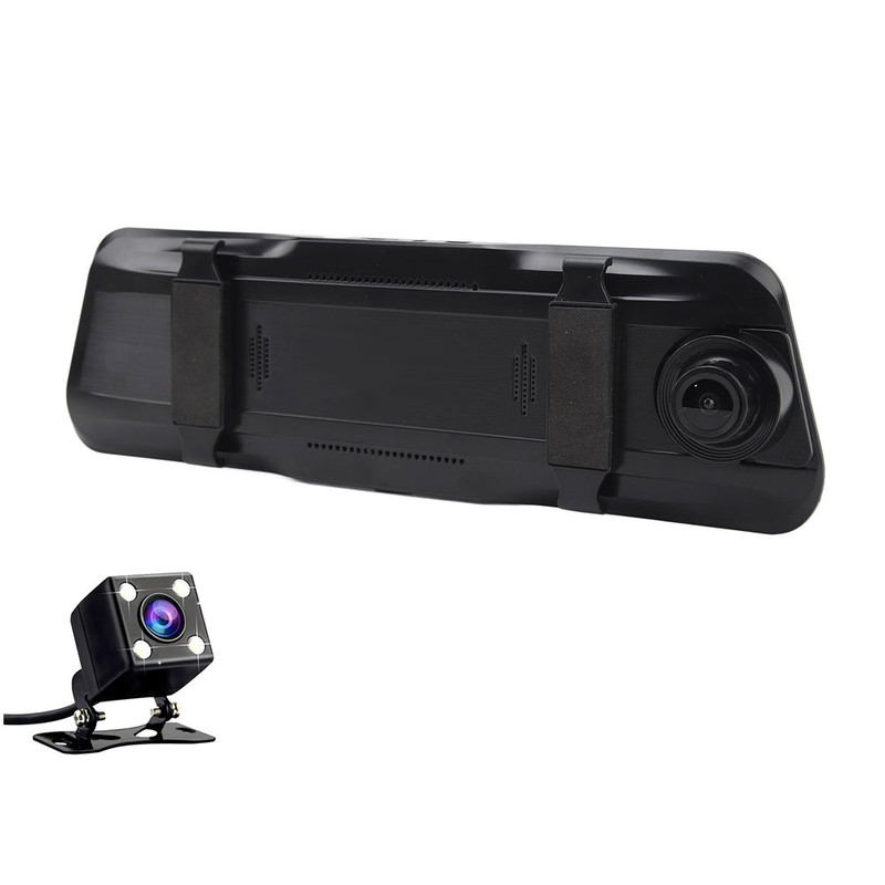 دوربین فیلم برداری ثبت وقایع خودرو مدل آینه ای لمسی 2 لنز DVR6