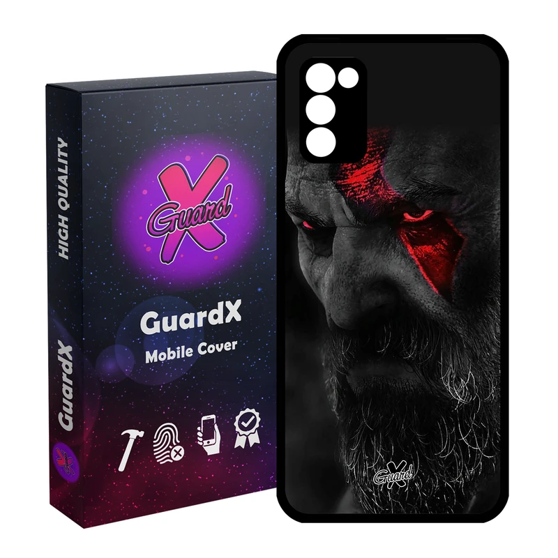 کاور گارد ایکس طرح God of War مدل Glass10349 مناسب برای گوشی موبایل سامسونگ Galaxy A02s / M02s