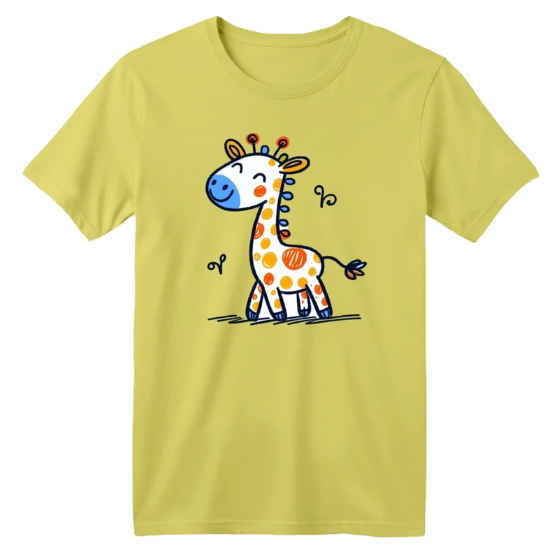 تی شرت آستین کوتاه بچگانه مدل نقاشی زرافه