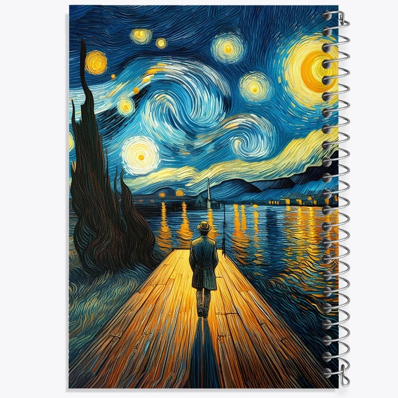 دفتر مشق 50 برگ خندالو طرح شب پر ستاره کد F5098