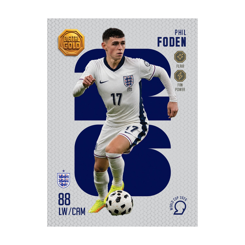 شمش طلای دیجیتال 18 عیار سوت مدل فودن FODEN طرح کارت فوتبالی جام جهانی 2026 کد SO10035026