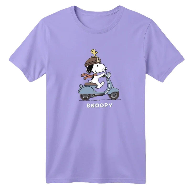 تی‌شرت آستین کوتاه لانگ بچگانه مدل اسنوپی و موتور