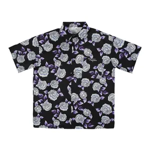 شومیز آستین کوتاه زنانه مدل هاوایی گل رز کد Ha05