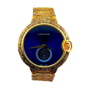 ساعت مچی عقربه‌ای مردانه مدل حکاکی شده نقشدار قفل مخفی کد HS1