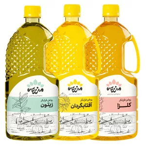 روغن زیتون فرابکر و روغن آفتابگردان فرابکر و روغن کلزا فرابکر مزرعه جنوبی - 1 لیتر بسته سه عددی