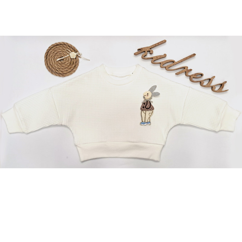 سویشرت کراپ دخترانه مدل بیسکویتی کد 1