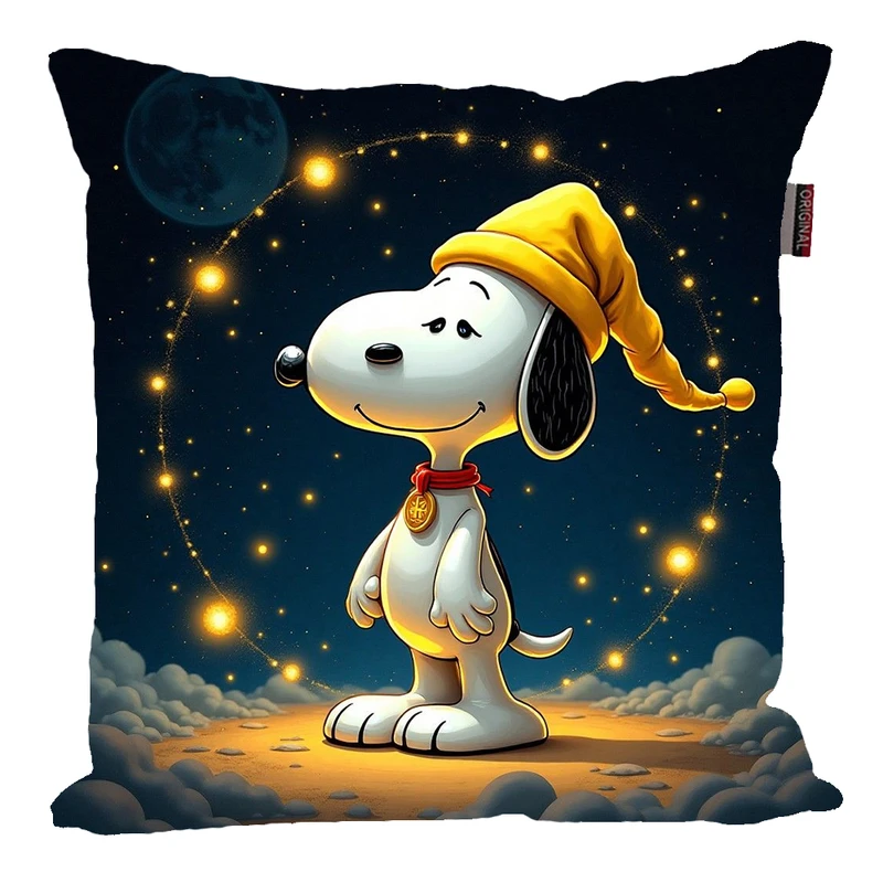 کوسن پاد آفرین مدل کارتونی اسنوپی کد PK301502 سایز 30*30 سانتی متر