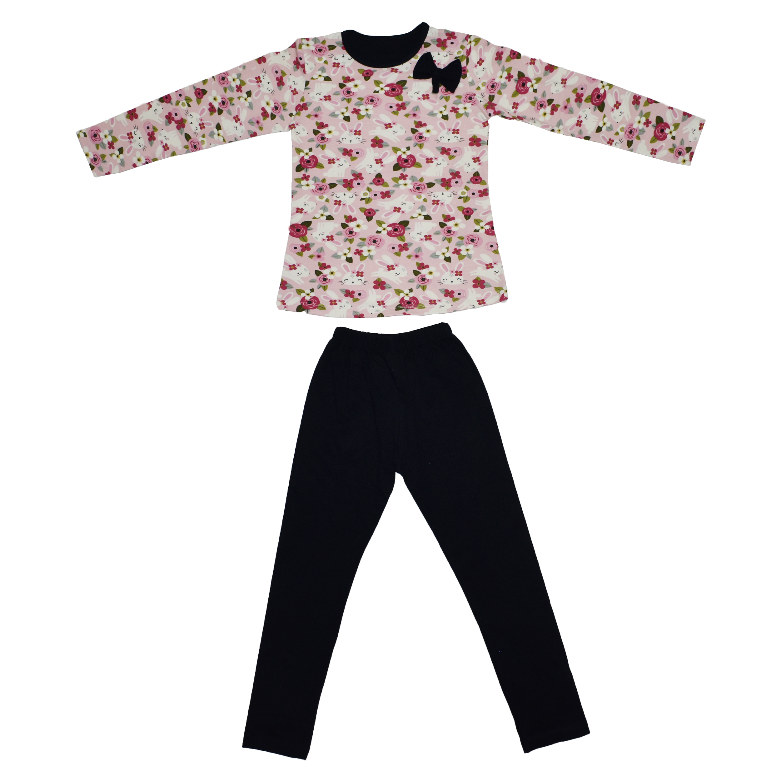 ست تی شرت و شلوار دخترانه مدل GOL-209