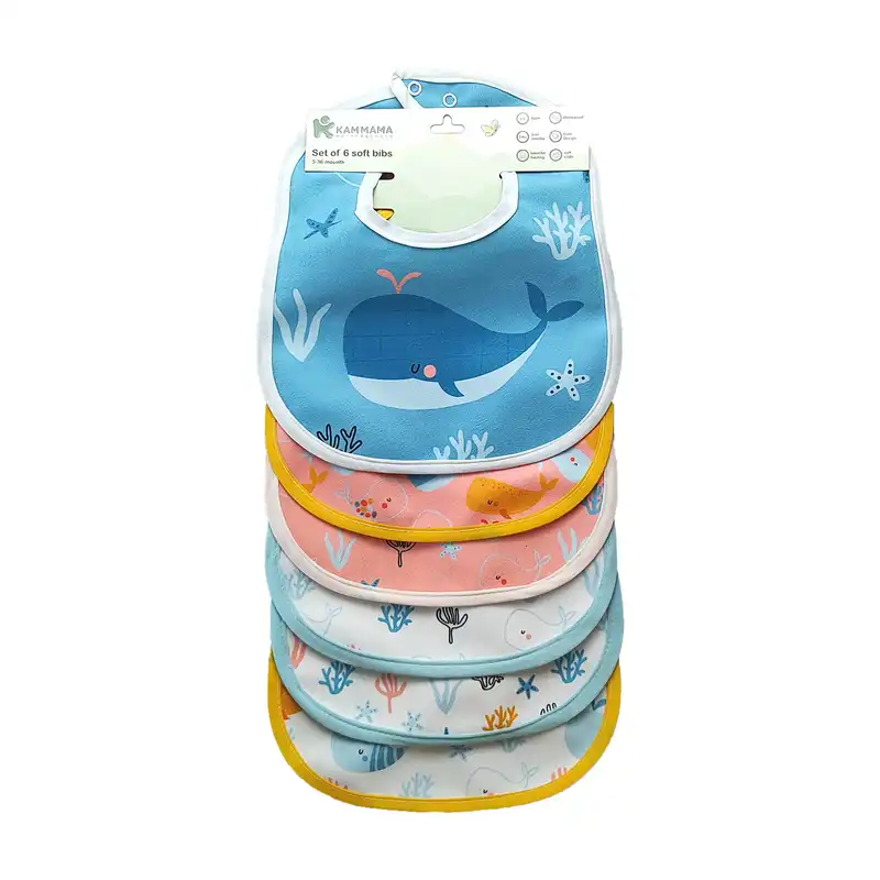 پیش بند نوزادی کاماما مدل نهنگ صبور مجموعه 6 عددی