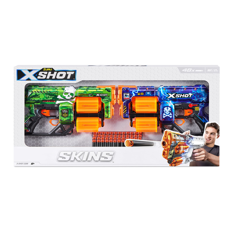 ست تفنگ بازی زورو مدل X-Shot سری Skins بسته  دو عددی