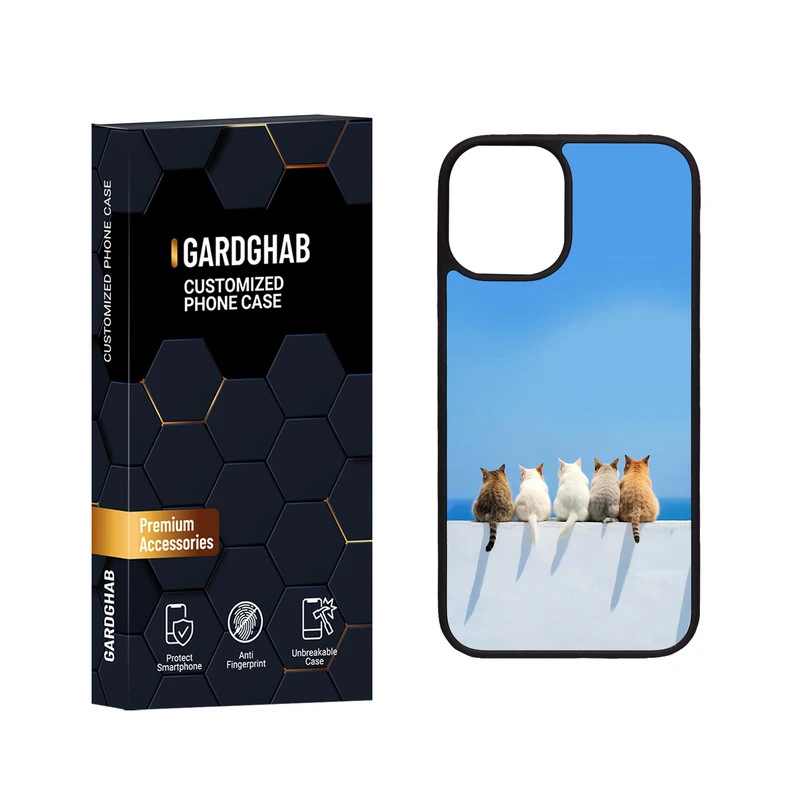 کاور گارد قاب مدل دور ژله ای پشت گلس هنری مناسب برای گوشی موبایل اپل iPhone 12 Mini