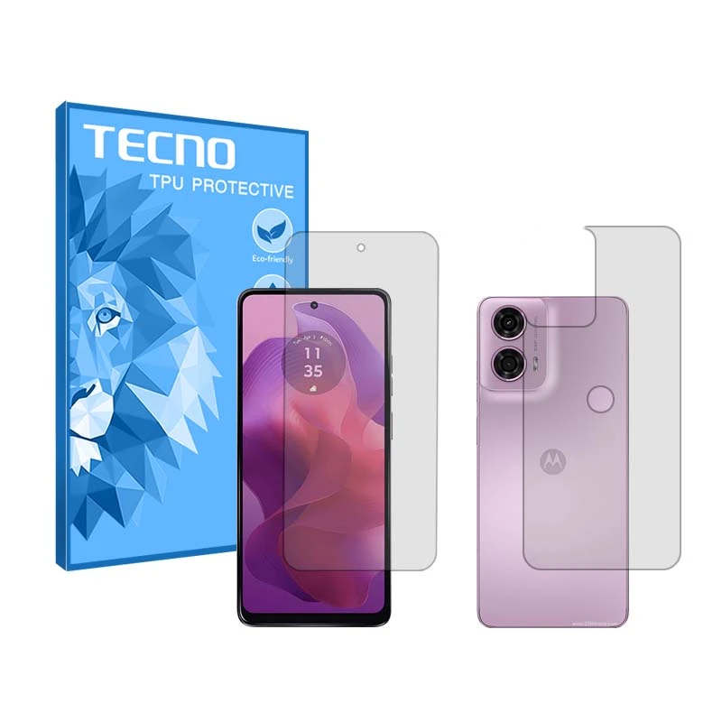محافظ صفحه نمایش شفاف تکنو مدل HyGEL مناسب برای گوشی موبایل موتورولا Moto G24 به همراه محافظ پشت گوشی