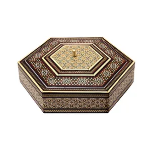 شکلات خوری خاتم کاری مدل شش گوش کد 35-11-101
