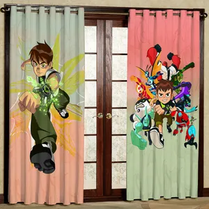 پرده مدل BEN10 مخمل پانچی کد 1186L سایز 140x280 سانتی متر
